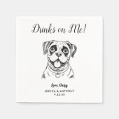 Moderne Honden Huwelijks Cocktail Servetten (Voorkant)