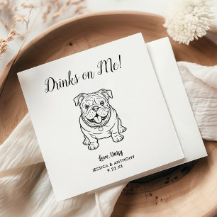Moderne Honden Huwelijks Cocktail Servetten 