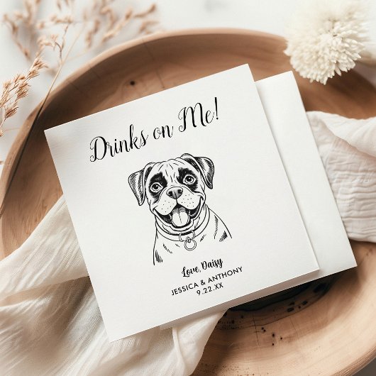 Moderne Honden Huwelijks Cocktail Servetten