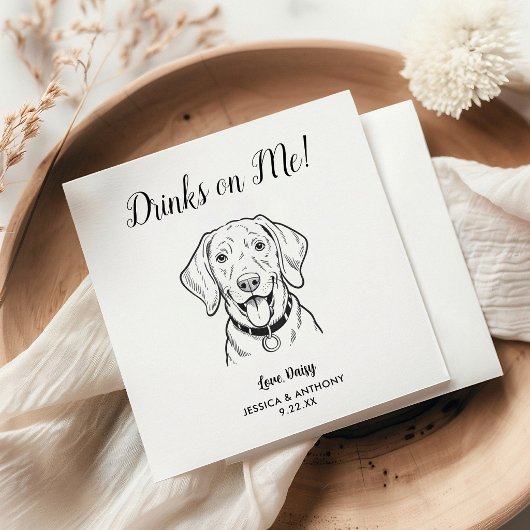 Moderne Honden Huwelijks Cocktail Servetten
