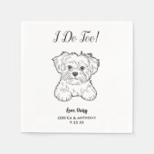 Moderne Honden Huwelijks Cocktail Servetten (Voorkant)