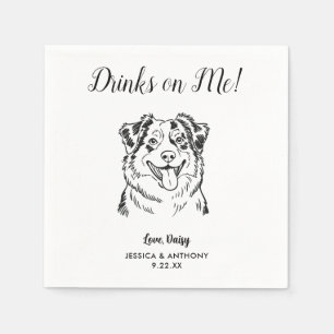 Moderne Honden Huwelijks Cocktail Servetten 
