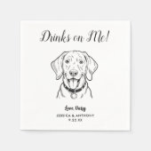 Moderne Honden Huwelijks Cocktail Servetten (Voorkant)