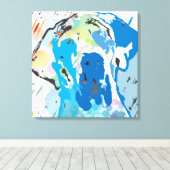 Moderne Honden Kunst Canvas | Great Dane Linocut Afdruk (Insitu (Houten vloer))