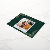 Moderne hondenfoto Kerstmis Folie Feestdagen Briefkaart (Gedraaid)