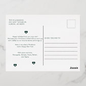 Moderne hondenfoto Kerstmis Folie Feestdagen Briefkaart (Achterkant)