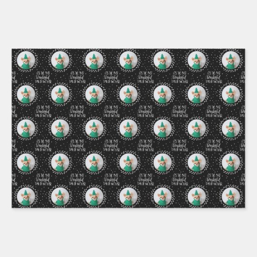 Moderne Hondenliefhebber drie kerstfeestdag Inpakpapier Vel (Voorkant 2)