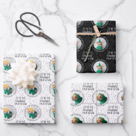 Moderne Hondenliefhebber drie kerstfeestdag Inpakpapier Vel