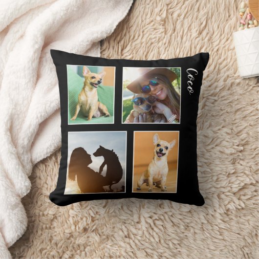 Moderne Hondenliefhebber fotocollage monogram | Kussen (Deken)