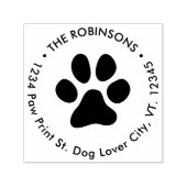 Moderne Hondenliefhebber Pauw Print Address Round Zelfinktende Stempel (Design)