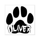 Moderne hondenpow print en aangepaste naam huisdie  zelfinktende stempel (Design)