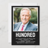 Moderne HONDERD foto 100ste verjaardagsfeest Kaart (Voorkant)