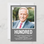 Moderne HONDERD foto 100ste verjaardagsfeest Kaart (Voorkant)