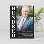Moderne HONDERD foto 100ste verjaardagsfeest Kaart (Staand voorkant)