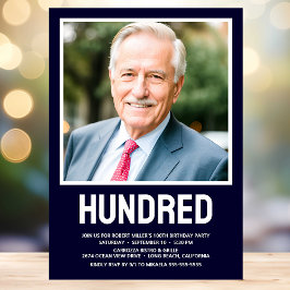 Moderne HONDERD foto 100ste verjaardagsfeest Kaart