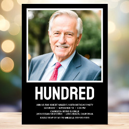 Moderne HONDERD foto 100ste verjaardagsfeest Kaart