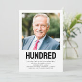 Moderne HONDERD foto 100ste verjaardagsfeest Kaart (Staand voorkant)