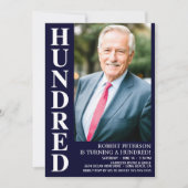 Moderne HONDERD foto 100ste verjaardagsfeest Kaart (Voorkant)