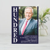 Moderne HONDERD foto 100ste verjaardagsfeest Kaart (Staand voorkant)
