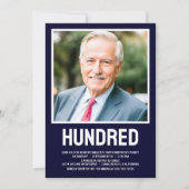 Moderne HONDERD foto 100ste verjaardagsfeest Kaart (Voorkant)