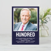 Moderne HONDERD foto 100ste verjaardagsfeest Kaart (Staand voorkant)