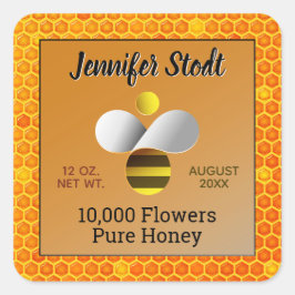 Moderne Honeybee Logo Donker Amber Sticker Set