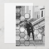 Moderne Honeycomb sparen de datum | Foto Save The Date (Voorkant / Achterkant)