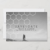 Moderne Honeycomb sparen de datum | Foto Save The Date (Voorkant)