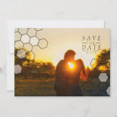 Moderne Honeycomb sparen de datum | Foto Save The Date (Voorkant)