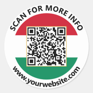 Moderne Hongarije QR-code stickers, Hongaarse vlag Ronde Sticker