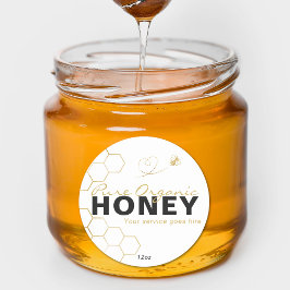 Moderne Honing Gouden Bijen Honingraat Ronde Sticker