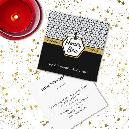 Moderne honingbij bijenbijenbijenbijenhoningraat z vierkante visitekaartje