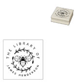 Moderne honingbij botanisch uit het bibliotheekboe rubberstempel (Gestempeld)