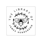 Moderne honingbij botanisch uit het bibliotheekboe rubberstempel (Afrduk)
