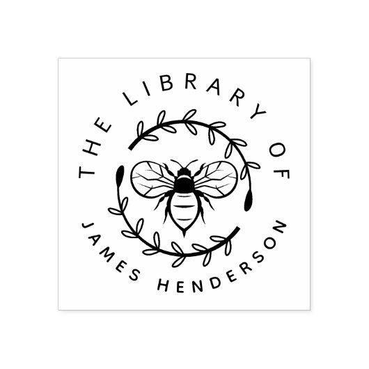 Moderne honingbij botanisch uit het bibliotheekboe rubberstempel (Afrduk)