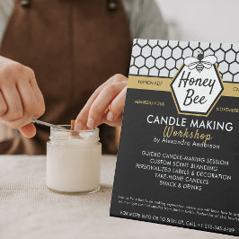 Moderne Honingbij Honingraat Zwart Geel Workshop Reclamebord Met Voetstuk