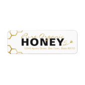 Moderne Honingbijen Gouden Honingraat Etiket (Voorkant)