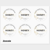 Moderne Honingbijen Gouden Honingraat Ronde Sticker (Vel)