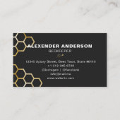 Moderne Honingbijen Gouden Honingraat Zwart Visitekaartje (Achterkant)