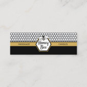 Moderne honingbijenkaars Honingraat Mini Visitekaartje (Voorkant)