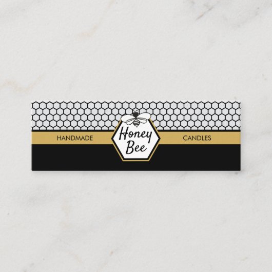 Moderne honingbijenkaars Honingraat Mini Visitekaartje (Voorkant)