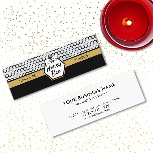 Moderne honingbijenkaars Honingraat Mini Visitekaartje