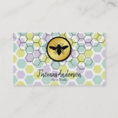 Moderne honingraat en zeshoek bij logo visitekaartje (Voorkant)
