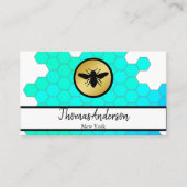 Moderne honingraat en zeshoek bij logo visitekaartje (Voorkant)