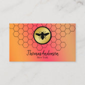 Moderne honingraat en zeshoek bij logo visitekaartje (Voorkant)