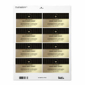 Moderne honingraat gouden bij Honingpot Label (Full Sheet)