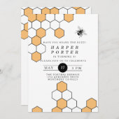 Moderne honingraat | Hommel verjaardagsfeestje Kaart (Voorkant / Achterkant)