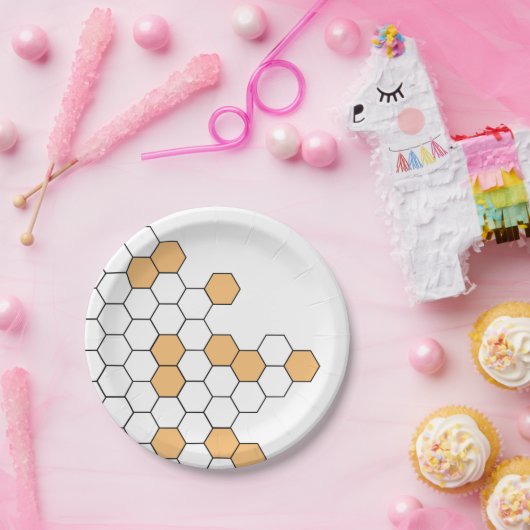 Moderne honingraat | Viering Papieren Bordje (Feest)