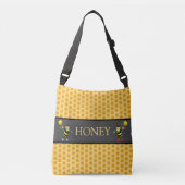 Moderne honingraatvormgeving en hommels crossbody tas (Voorkant)