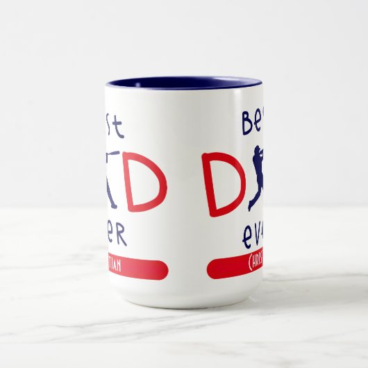 Moderne honkbal beste vader op vaderdag Mok (Midden)